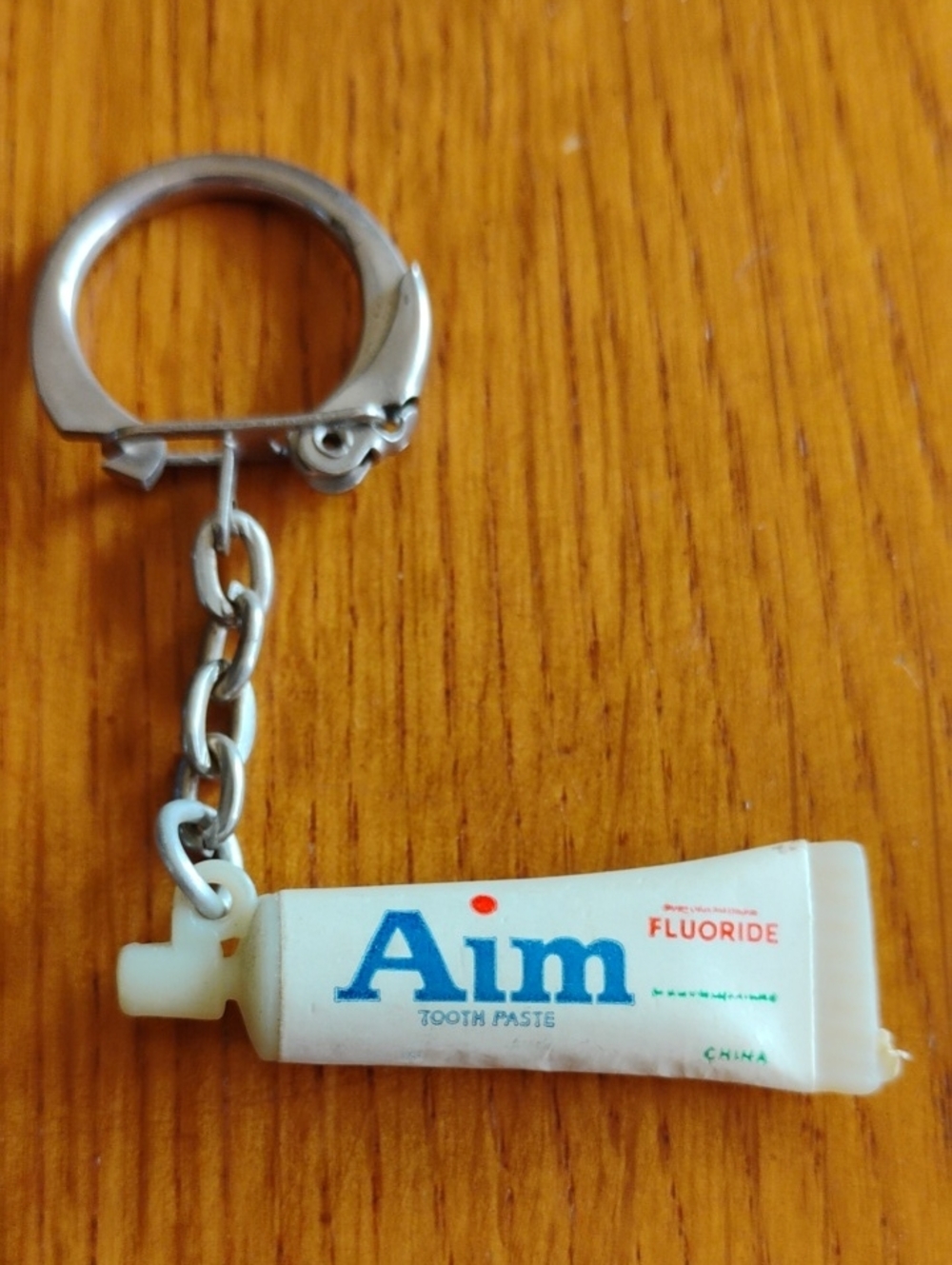 Aim Toothpaste Keychain Charm - White/Blue